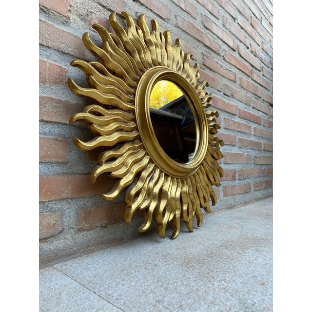 Mid-Century French Sunburst Mirror in Gold, 1950s For Sale - Image 18 of 18