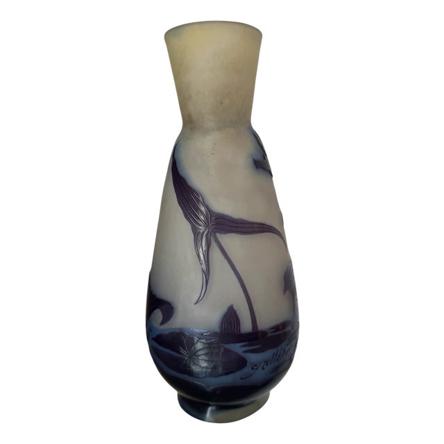 Jugendstil Vase Floral Cameo Glass from Emile Gallé, 1900 For Sale
