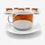 Bavaria Orange Graphic Coffee Cups from Schirnding, 1970s, Set of 6 For Sale - Image 4 of 8