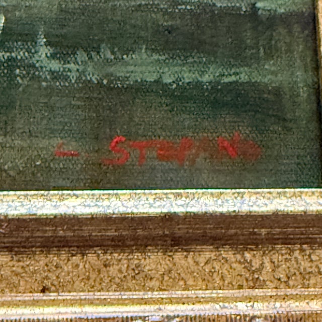 20th Century European Pastoral Oil Painting by L Stepano A sweet scene featuring a man and his cow. 24.25” x 20.5” 16”x...