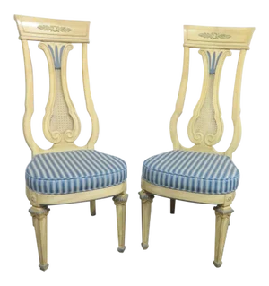 20th Century Italian Style Painted Side Chairs - a Pair