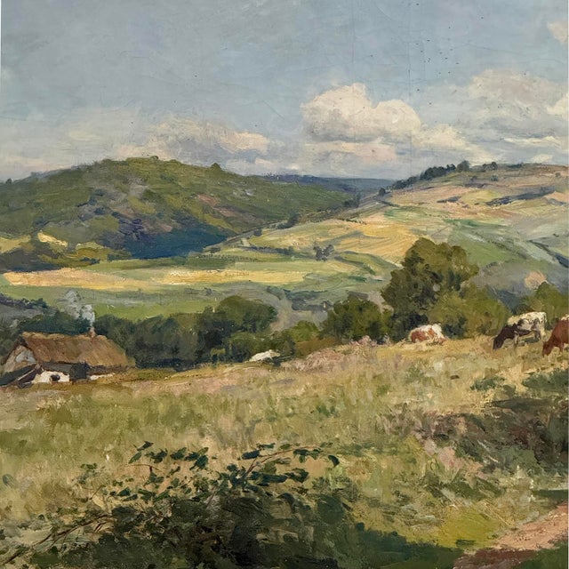 Antique Framed Oil Painting on Canvas by Xavier Wurth (1869-1933) For Sale - Image 13 of 16