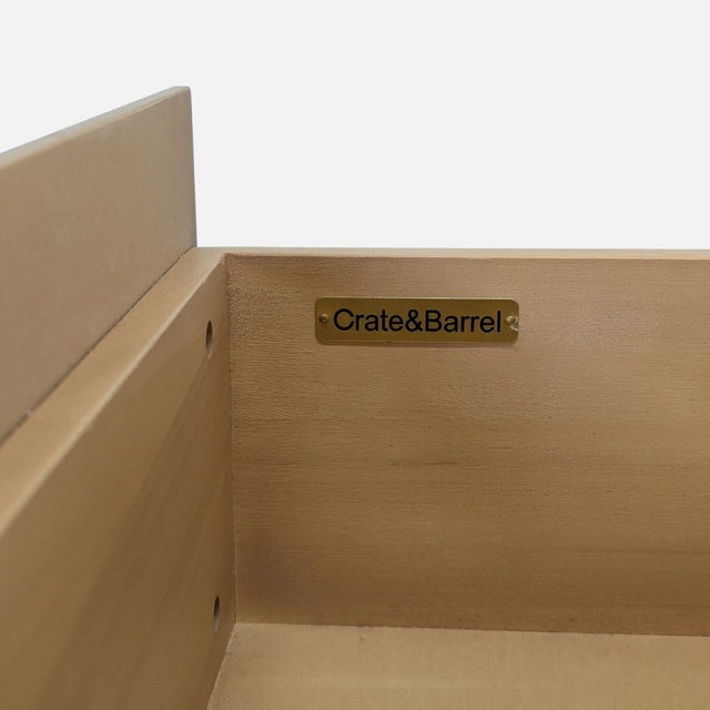 Tan Crate & Barrel Batten Storage Bench For Sale - Image 8 of 10