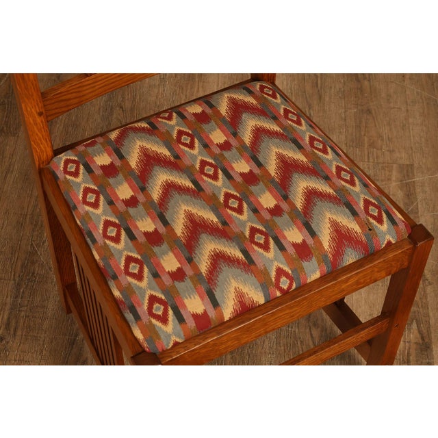 Wood Stickley Mission Collection Set Of Six Oak High Back Spindle Dining Chairs For Sale - Image 7 of 18