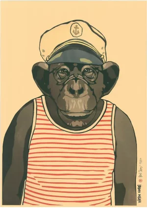 2021 Chimp Pop Street Art Singerie Hand Signed Print by Käpten Nobbi