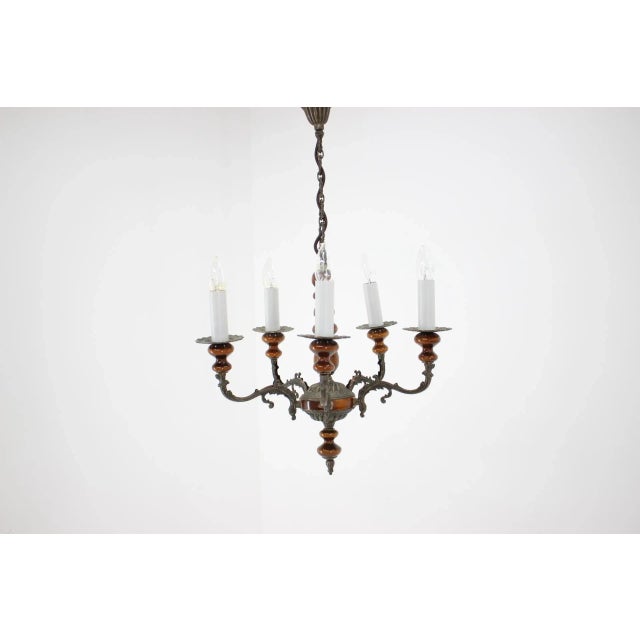 - Made in Czechoslovakia - Made of brass, wood, plastic - Re-polished - Fully functional - Original condition. Up to 250V...