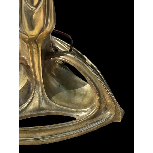Lamp Base in Gilt Bronze by Louis Majorelle For Sale - Image 12 of 13