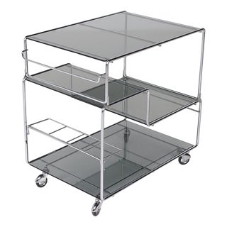 Modular Serving Cart in Chromed Steel from Max Sauze, 1970s For Sale