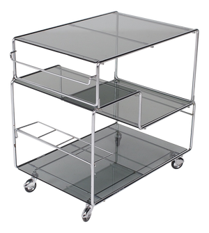 Modular Serving Cart in Chromed Steel from Max Sauze, 1970s