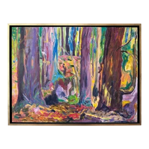 Elizabeth Murray Redwoods California the Greeting Tree Vibrant Framed Oil Painting