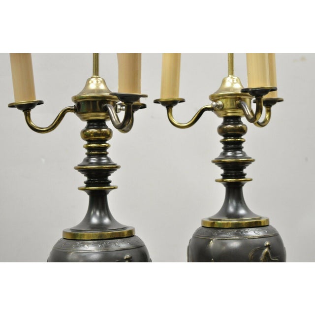 Antique Italian Classical Bronze Finish Metal Bulbous Figural Table