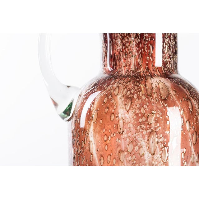 Bubble glass pitcher is a beautiful original bronze-colored glass decorative object: Made in Italy vase realized in the...