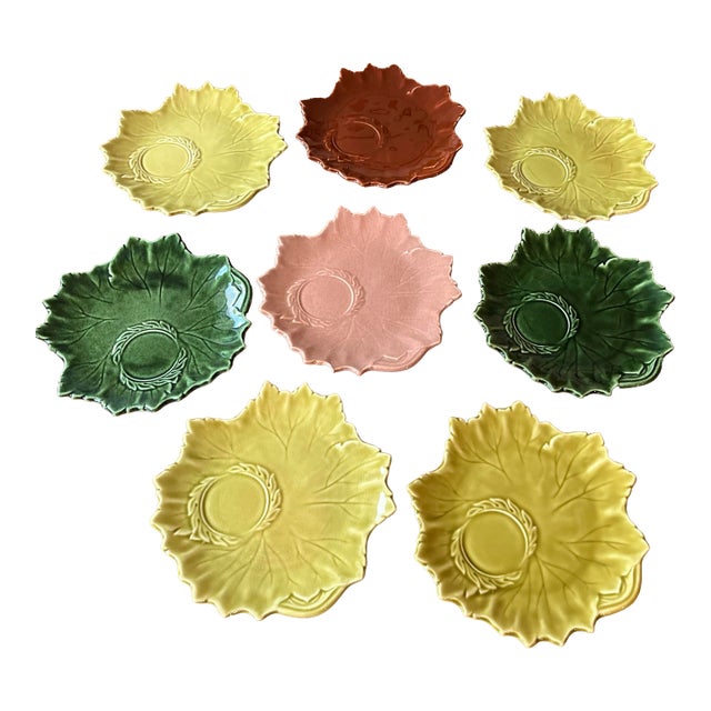 1940s Steubenville Woodfield Collection Leaf Plate Variety by Russel Wright-Set of 8 For Sale