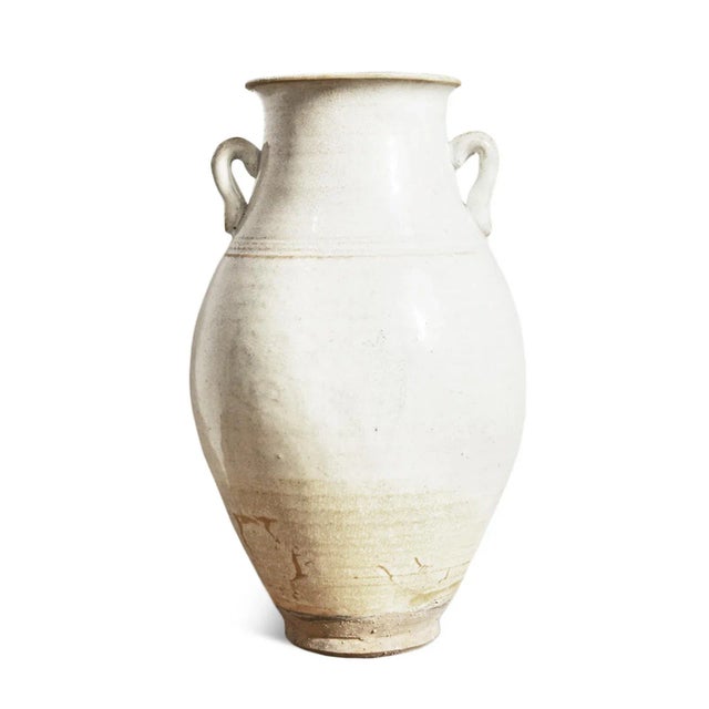 Farmhouse old world style vintage hand thrown white milk ceramic pitcher / vase. Each slightly unique with handmade...