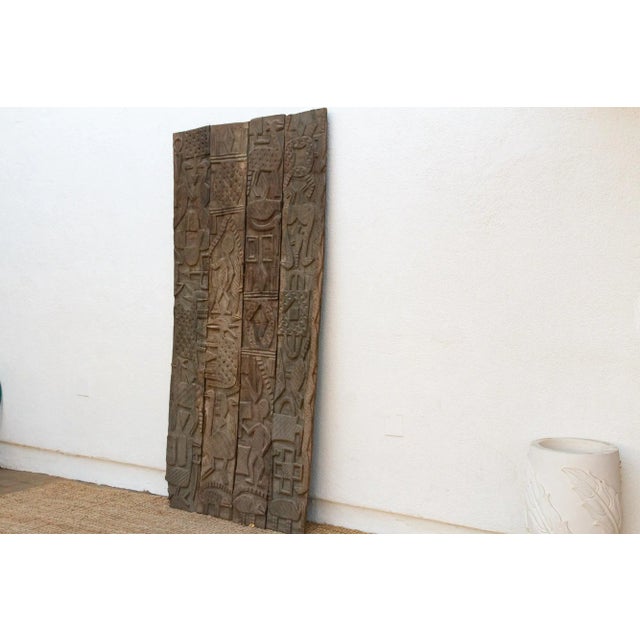 African Large Beautifully Carved Nupe Door For Sale - Image 3 of 12