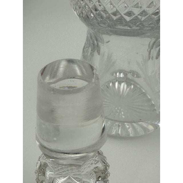 Transparent Scottish Crystal Cordial Decanter, Edinburg Vintage Thistle Pattern, 8" Tall For Sale - Image 8 of 12