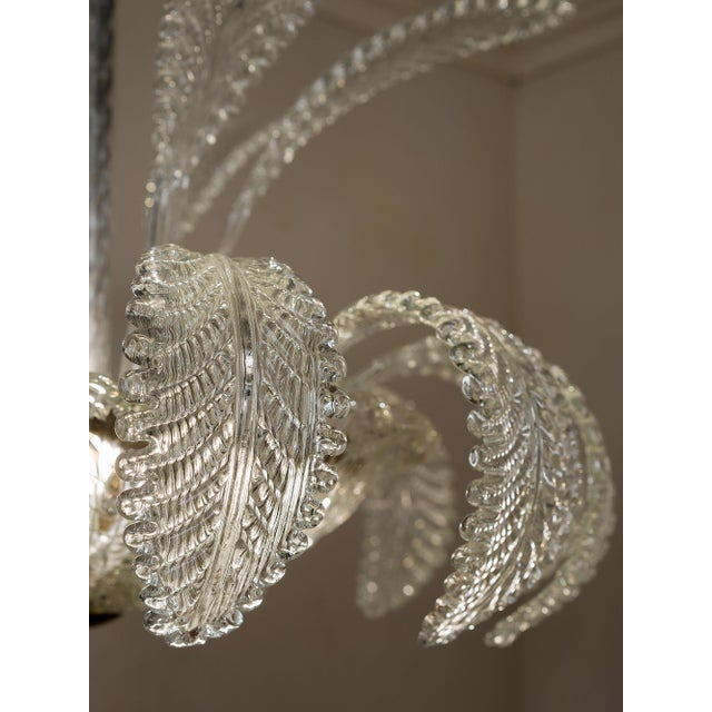 Vintage Art Deco Murano Glass Chandelier with Eighteen Leaves by Ercole Barovier, 1930s For Sale - Image 12 of 18
