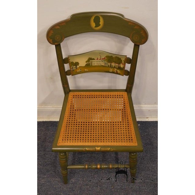 Wood Hitchcock 1974 Limited Edition Edward Keith Hand Painted Side Chair - George Washington's Mount Vernon For Sale - Image 7 of 10