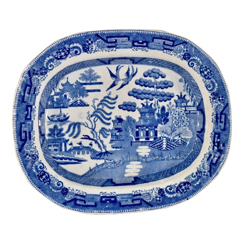 19th Century Blue Willow Platter