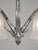 Silver Degue French Art Deco Stepped Geometric Frosted Glass Chandelier - 1930s For Sale - Image 8 of 11