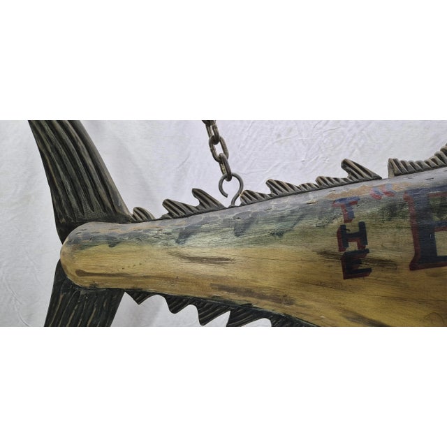 "The Big Tuna" Six Foot Carved Trade Sign For Sale - Image 12 of 12