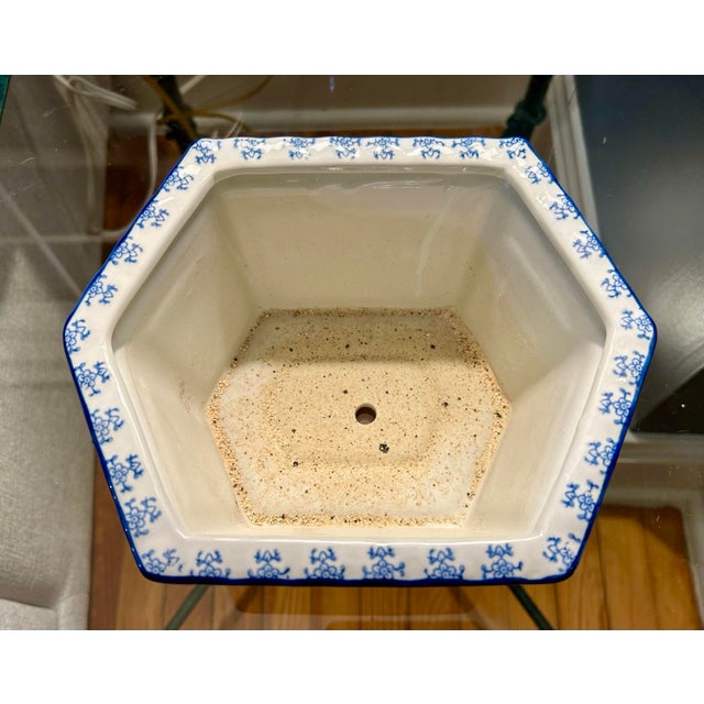 Ceramic Vintage Chinoiserie Planter W/Tray For Sale - Image 7 of 9