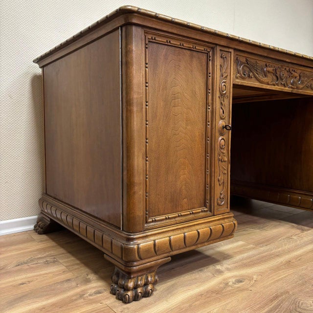 Vintage Neo-Renaissance Desk, 1950 For Sale - Image 4 of 18