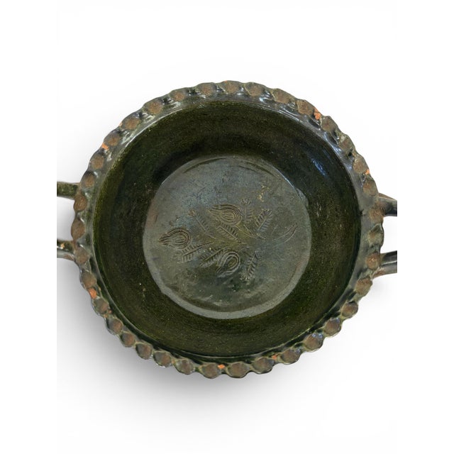 1970s Oxacan Green Glazed Casserole.Mexian Atzompa Pottery Dish For Sale - Image 9 of 9