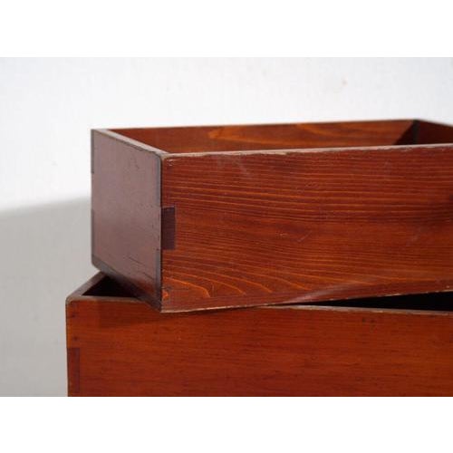 Brown Antique Japanese Stacking Storage Boxes For Sale - Image 8 of 13