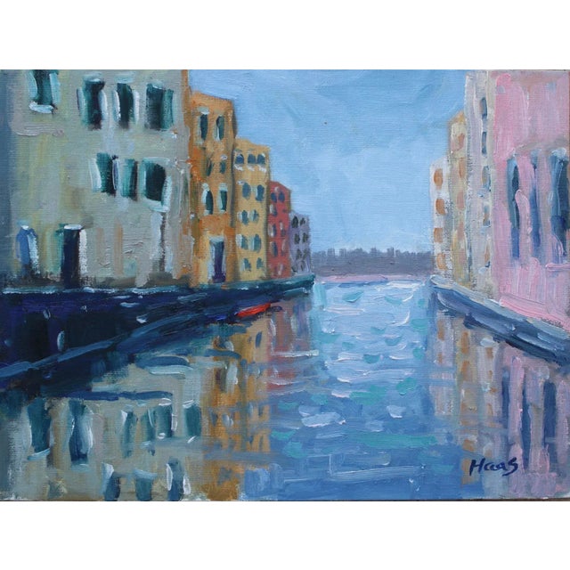 Venice Canal, Modern Impressionist Oil Painting For Sale
