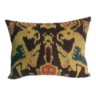 Circa 1850 Antique Ikat Pillow For Sale