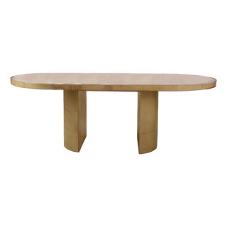 Attributed to Karl Springer MCM Lacquered Goatskin Dining, Conference Table C1970s For Sale