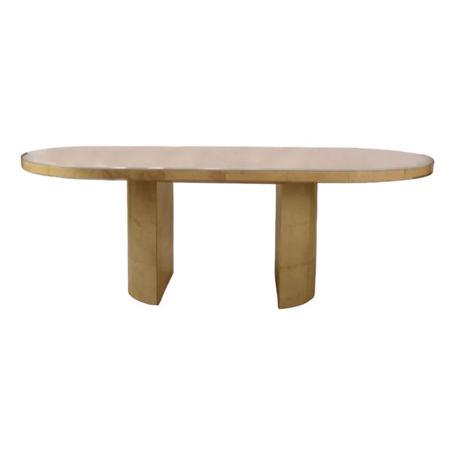 Attributed to Karl Springer MCM Lacquered Goatskin Dining, Conference Table C1970s For Sale