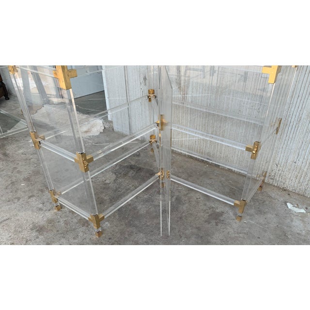 Mid 20th Century Brass, Lucite and Glass Étagère with Five Shelves For Sale - Image 14 of 18