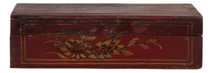 Antique Hand Painted Box with Floral Details, 1900s