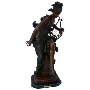 19th Century Le Melodie Bronze Statue by Albert-Ernest Carrier-Belleuse