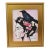 Woman Portrait W/ Black Crow Painting Including the Antiqued Gold Wood Frame For Sale