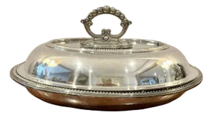 Antique Edwardian Silver Plated Entrée Dish