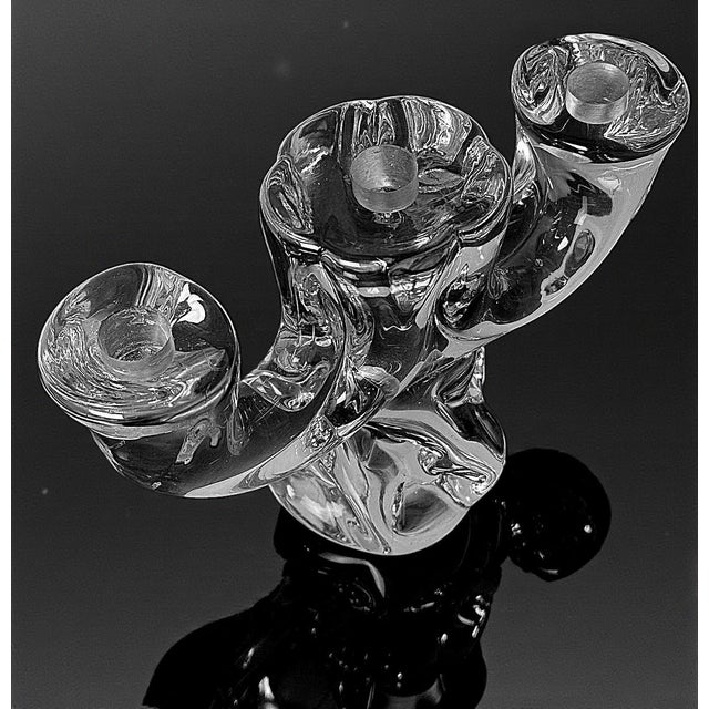 Mid 20th Century Art Deco French Crystal Candle Holder Crystal De Vannes Style For Sale - Image 5 of 16