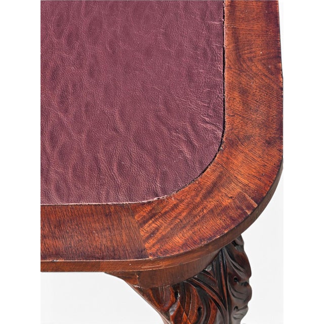 19th Century American Walnut Center/Desk/Parlor Table/New Reddish Brown Leather. For Sale - Image 16 of 18