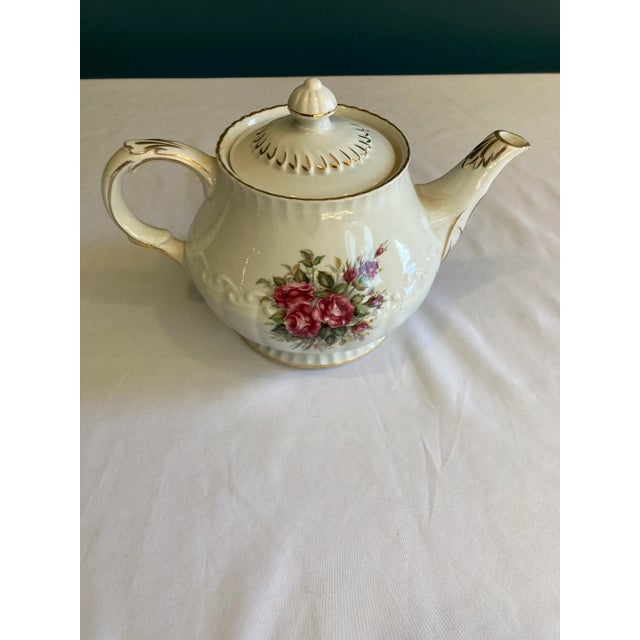 Ceramic 1950s Ellgreave English Floral Tea Pot For Sale - Image 7 of 9