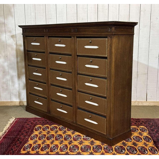 20th Century Oak Filing Cabinet by Chalmette Paris-Brussels For Sale - Image 13 of 18