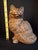 Antique Cast Iron Seated Cat Doorstop Vintage Orange Painted Feline Figure 4lb For Sale - Image 16 of 18