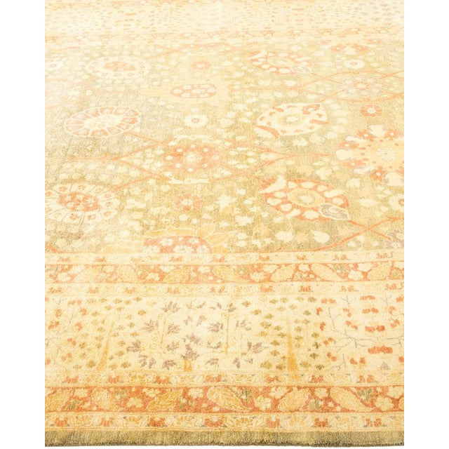 Solo Rugs Mogul, One-of-a-Kind Hand-Knotted Area Rug in Green, 6' 3" x 9' 6" For Sale - Image 4 of 8