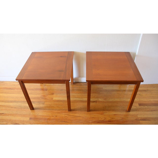 Mid-Century Modern Mid Century Modern Pair of Danish Teak Side Tables For Sale - Image 3 of 3
