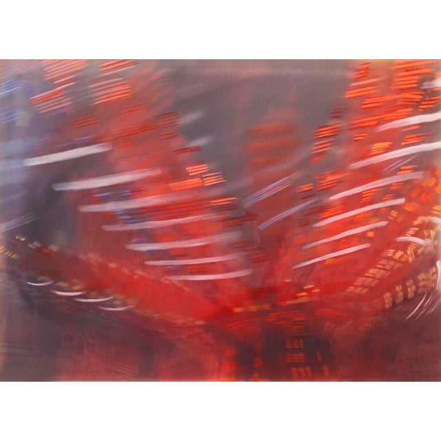 Phantasmagorical 1 by Michelle Jader | Oil and Digital Print on Two Acrylic Panels and Mirror abstract composition of vibrant colors and lights For Sale