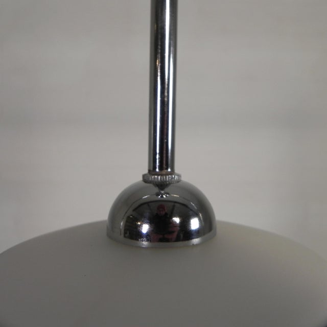 Vintage Pendant Lamp with Opaline Glass Shade, 1950s For Sale - Image 12 of 17