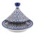 Handcrafted Moroccan Fes Ceramic Geometric Tagine With Finial - 11" Dia. For Sale