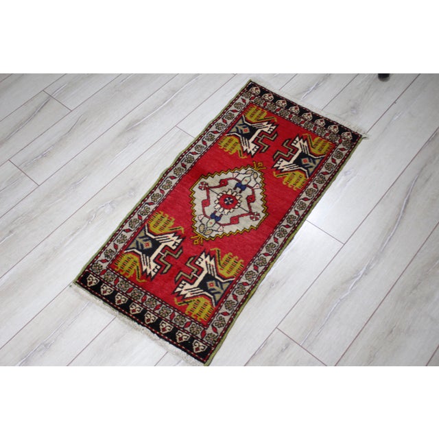 Size: 1.7 x 3.4 feet - ( 52 x 104 cm ) 20.4 x 40.9 inches - Color: Red-Green-White-Black - Material: Wool-Cotton Fast...