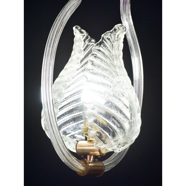 Lovely Transparent Art Decò Barovier E Toso Pendant Light Murano Glass, 1940s For Sale - Image 9 of 14